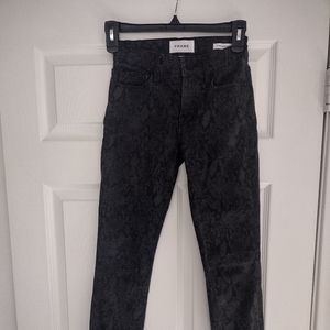 Frame- Le Skinny de Jeanne snake-print jeans